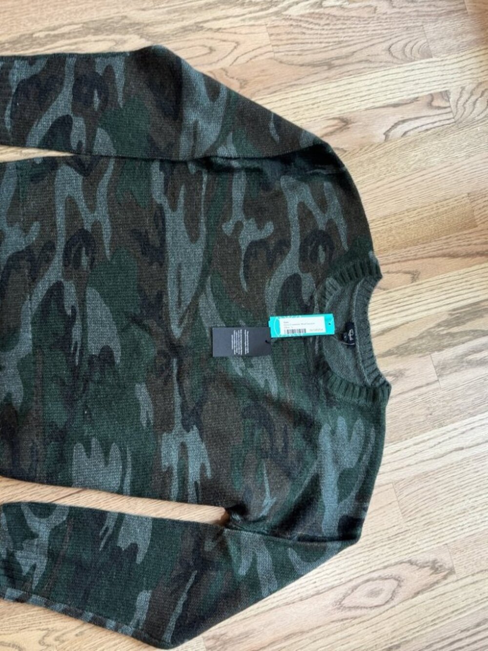 NWT Rails Perci Sweater Jungle Camo 100% Wool Size L